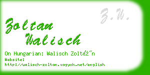 zoltan walisch business card